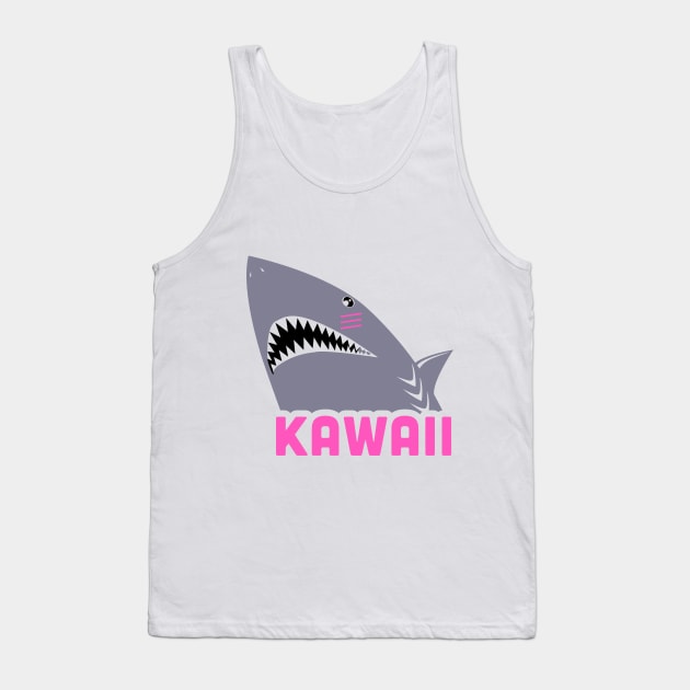 Funny Kawaii Anime Shark Tank Top by MeatMan